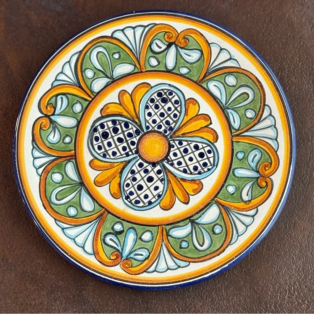 Mexican Handpainted 10” Ceramic Talavera Plate